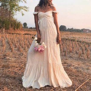 Bohemian Off Shoulder Maxi Dress (NEVER WORN)